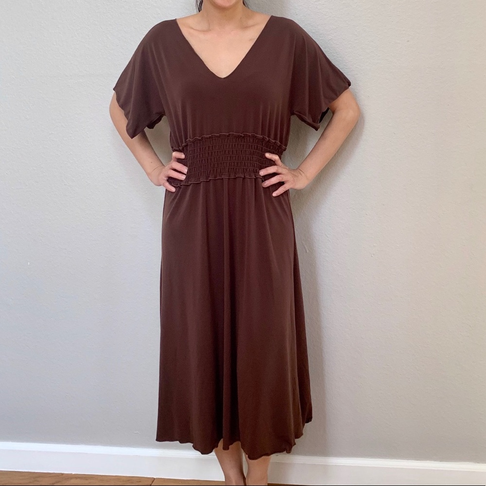 Studio M Brown Stretchy Flowy Dress - Picture 4 of 9